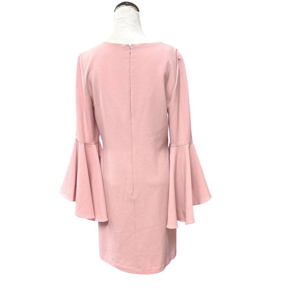 Pink Bell Sleeve Cocktail Dress Womens Size 6 Eliza J Shift Mini Wedding Guest - Picture 6 of 7